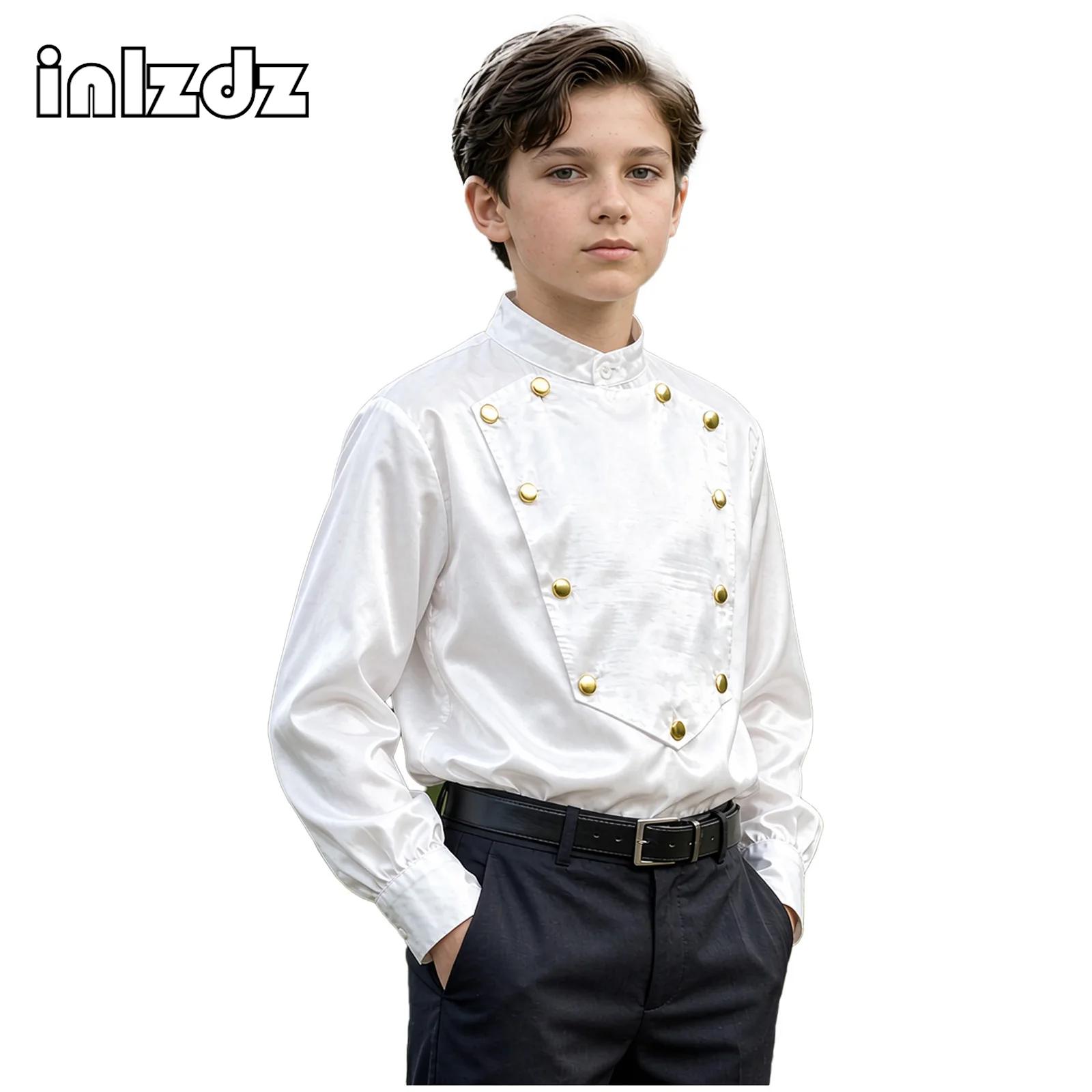 Shirts - قميص ساتان عتيق بتصميم العصور الوسطى