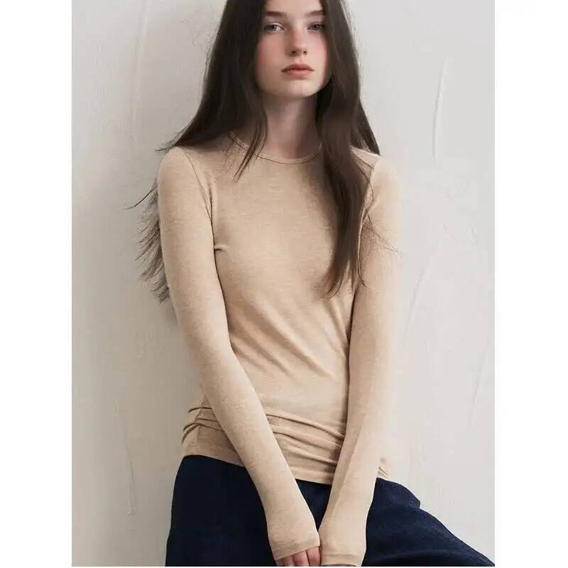 T-Shirts - بلوزة نسائية من مزيج الكشمير بأكمام