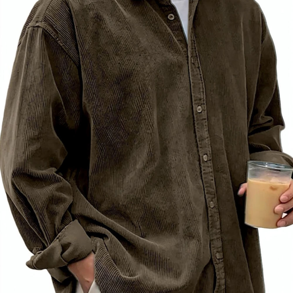 قمصان رجالية من قماش الكوردروي - مراجعة Corduroy Button Up Shirt Men وسعره