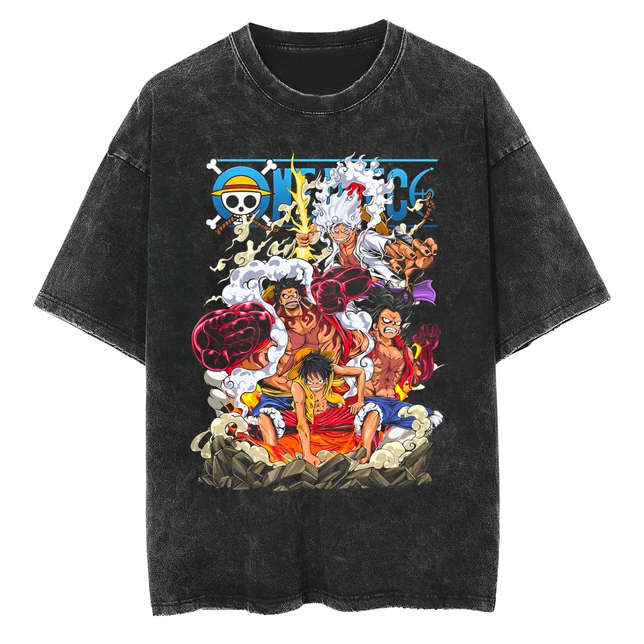 تي شيرت ون بيس لوفي جير 2 3 4  - مراجعة Acid Wash Vintage Graphic T Shirt وسعره