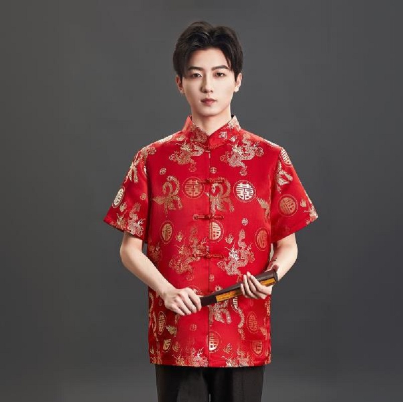 تي شيرت رجالي جديد بتصميم صيني - مراجعة Mens Satin Silk Dress Shirt وسعره