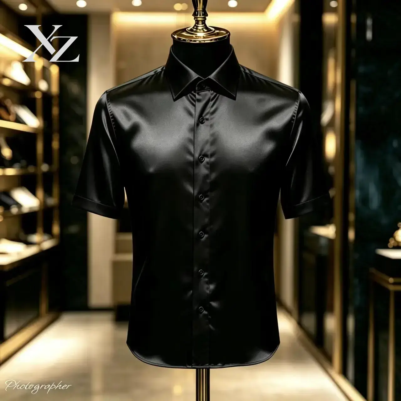 قميص رجالي فاخر من الساتان بلو - مراجعة Mens Satin Silk Dress Shirt وسعره